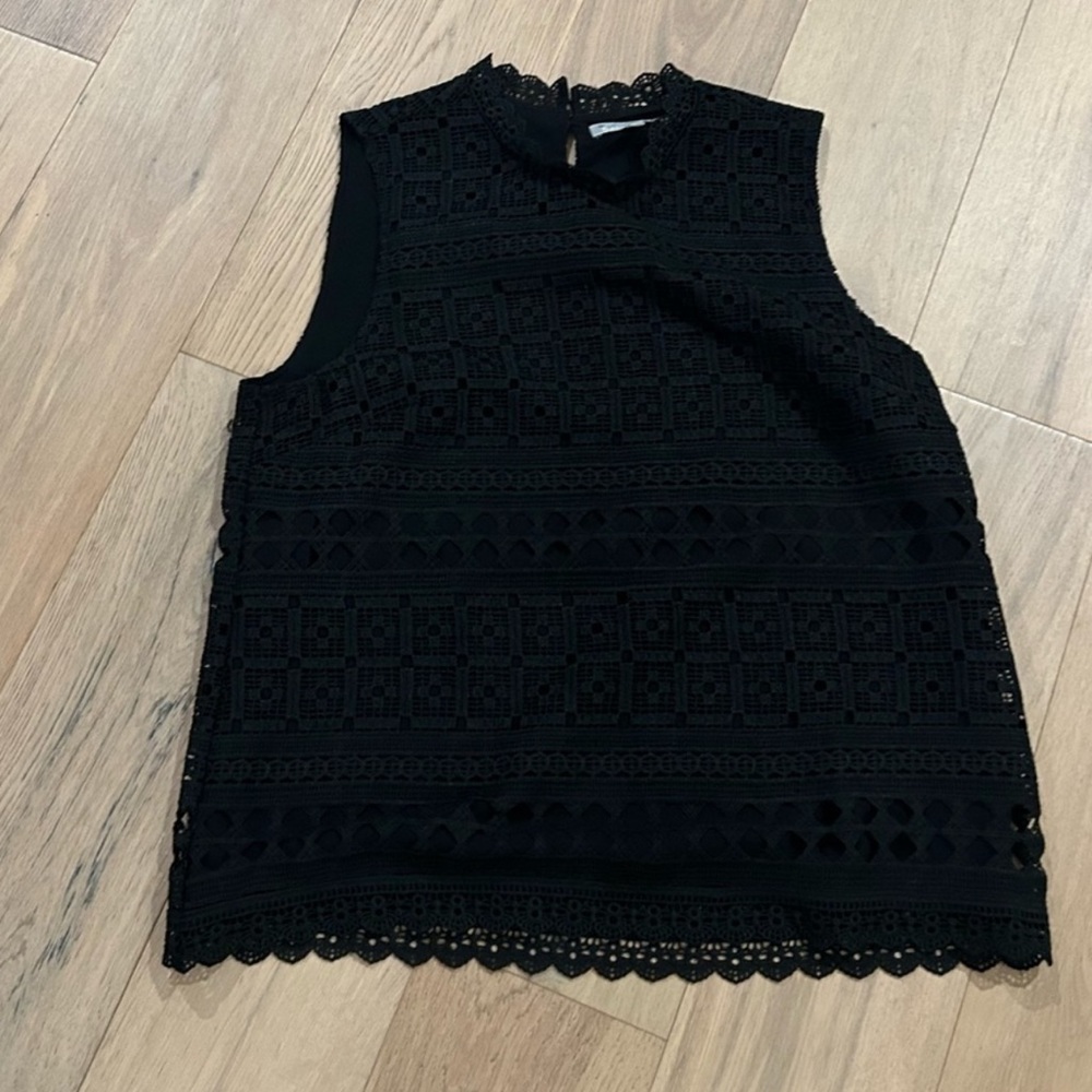 Anthropologie Sz L Sleeveless Lace Blouse by Daniel Rainn EUC